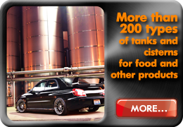 More than 200 types of tanks and cisterns for foof and other products