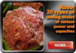 About 20 types of stuffing mixer of various power and capacities